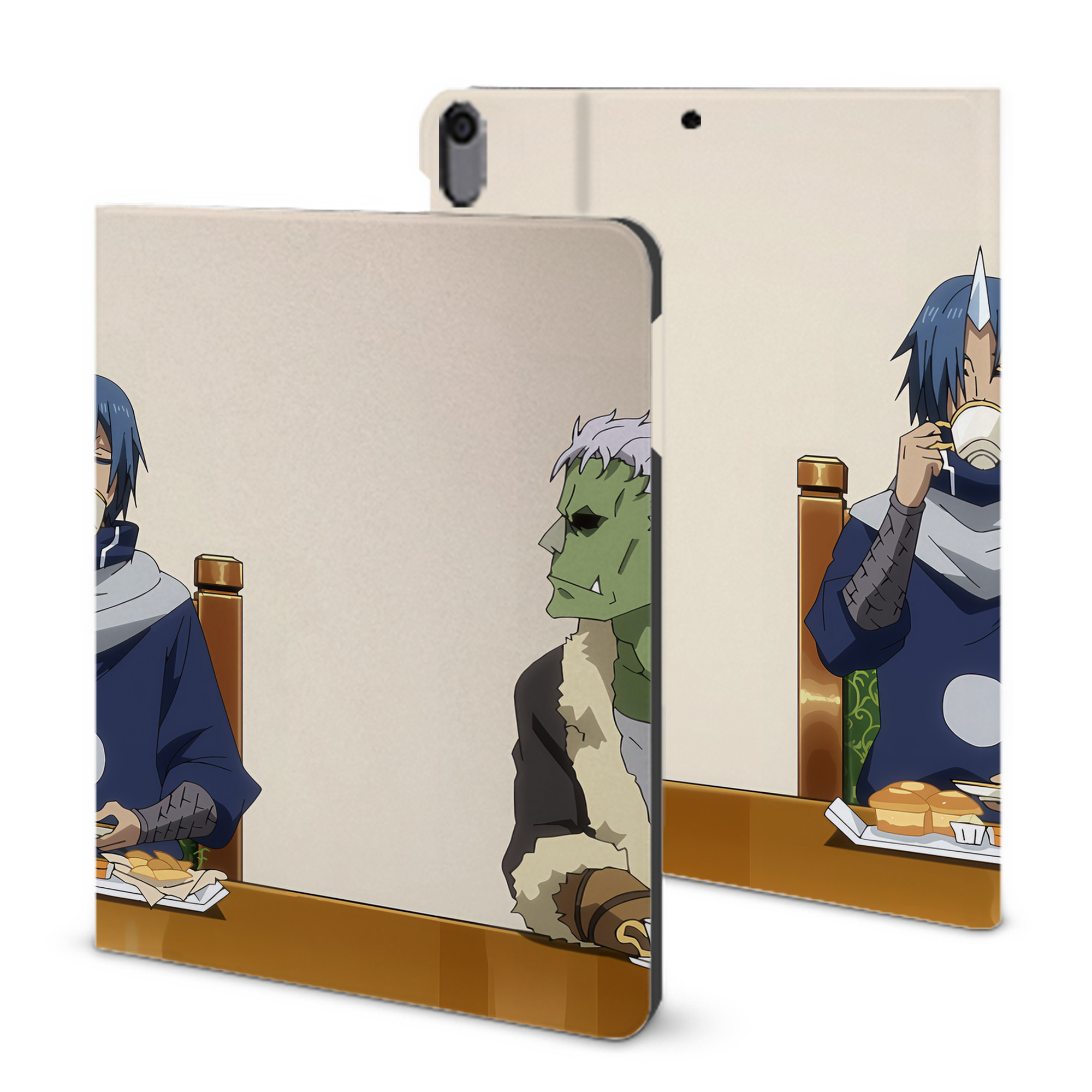 （画像用） 転スラ Regarding Reincarnated to Slime IPad ケース ブック型 PUレザー TPU 耐衝撃 軽量 薄型 ペン収納なし 全面保護 IPad 各モデル対応